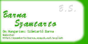 barna szamtarto business card